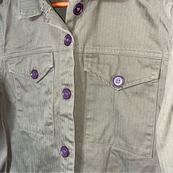 Colleen Lopez Phoenix Embroidered Birds Military Green Woman's Jacket Size M - Picture 5 of 15